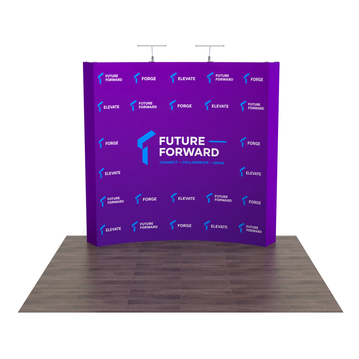 8ft TensePop™ Curved Pop-Up Fabric Backdrop - QuickShowDisplay