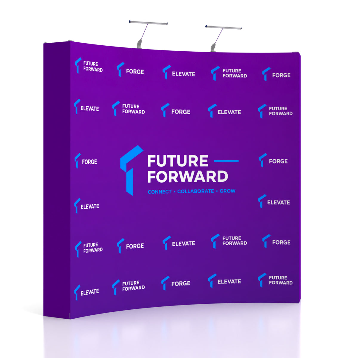 8ft TensePop™ Curved Pop-Up Fabric Backdrop - QuickShowDisplay