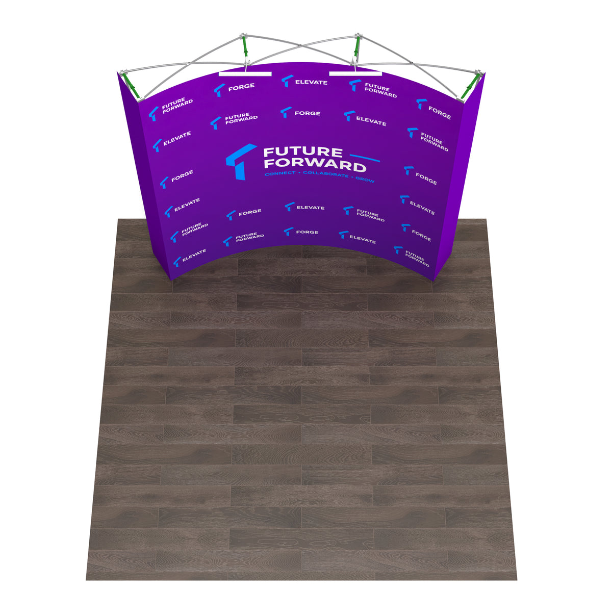 8ft TensePop™ Curved Pop-Up Fabric Backdrop - QuickShowDisplay