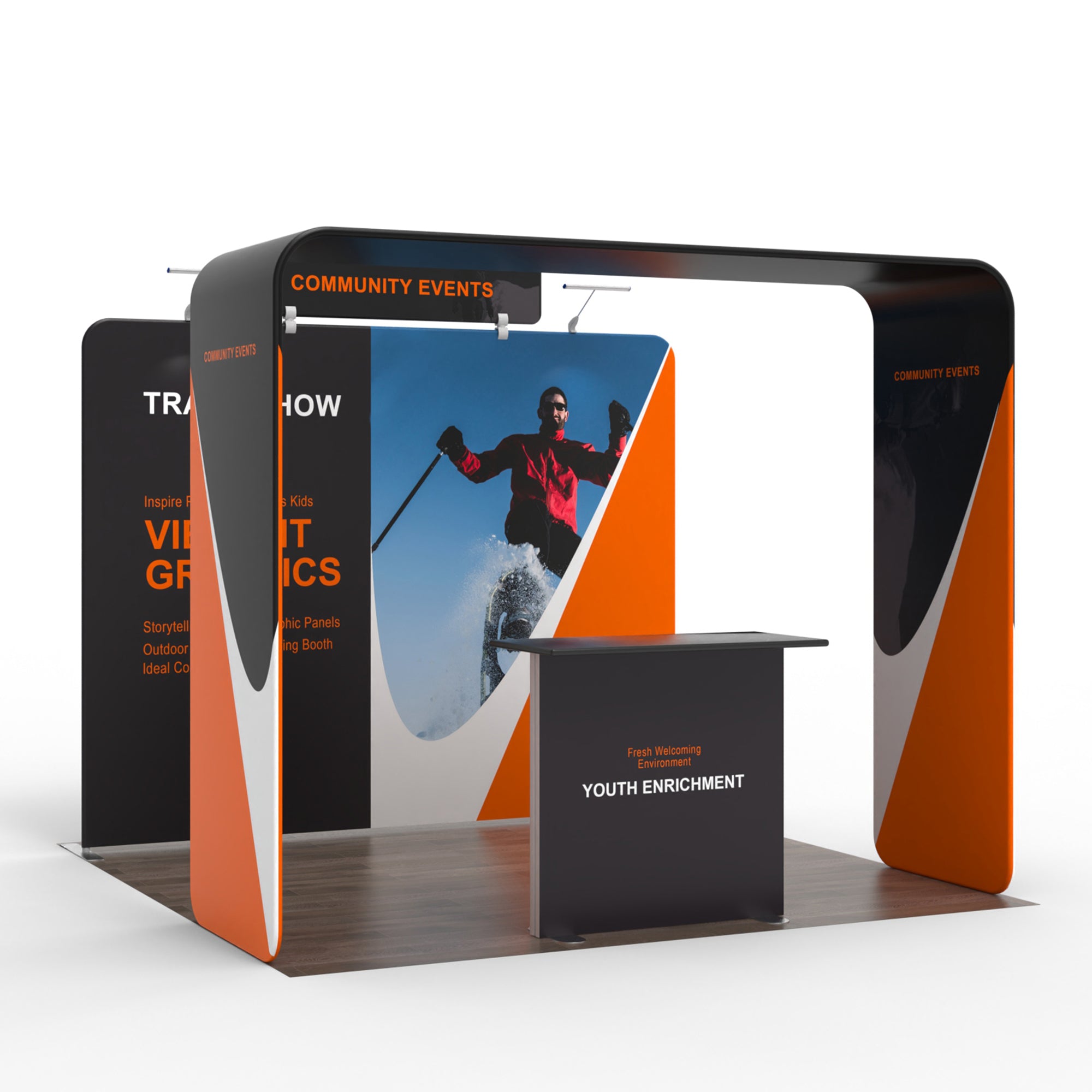 10x10 Inline Trade Show Booth 12 - QuickShowDisplay