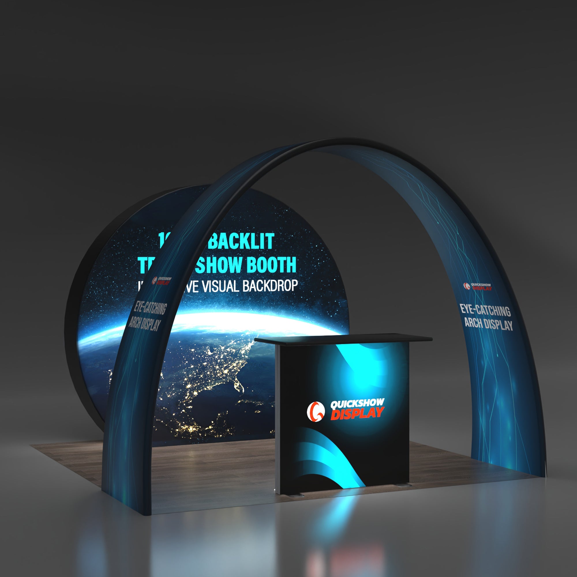 10x10 Backlit Trade Show Booth 06 - QuickShowDisplay