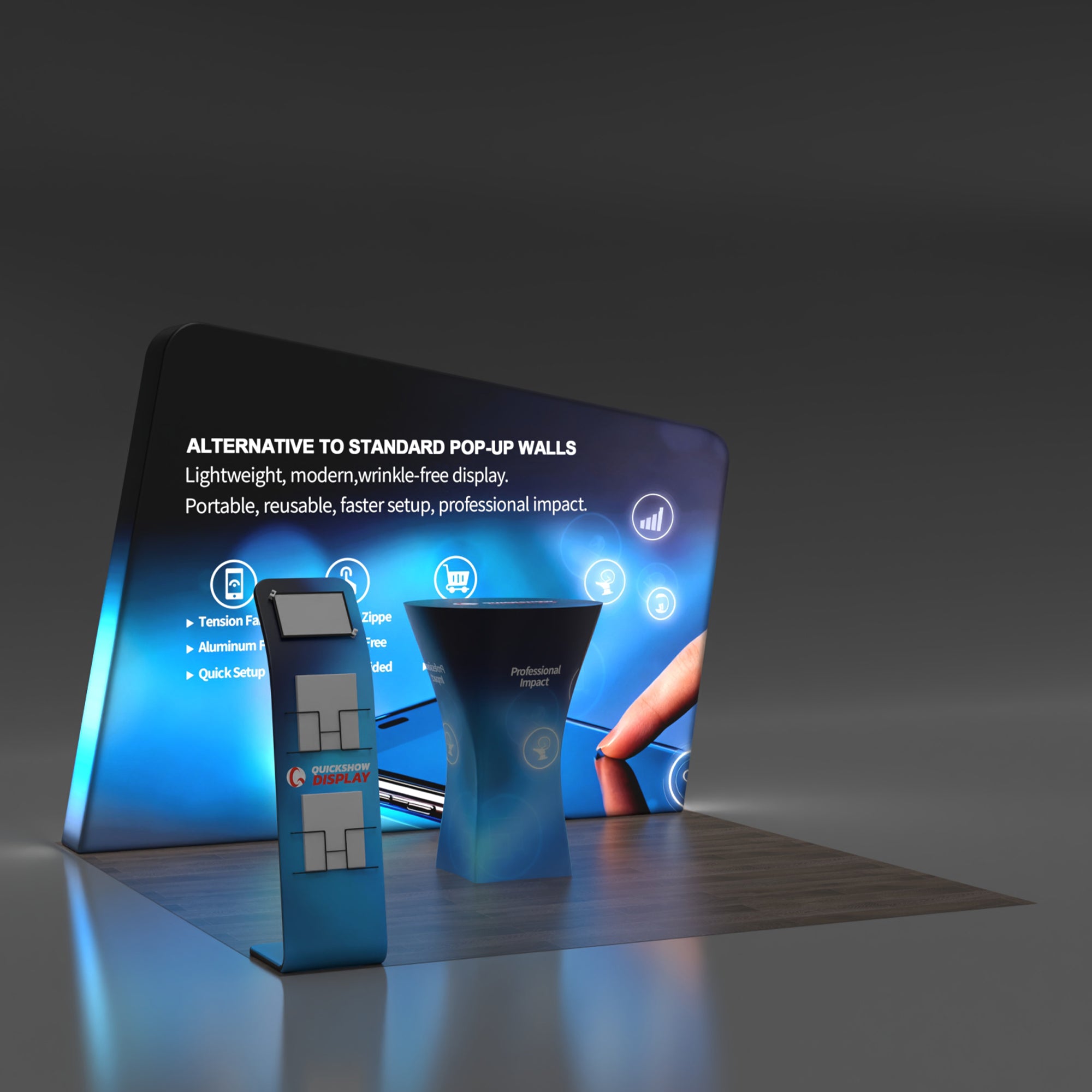 10x10 Backlit Trade Show Booth 07 - QuickShowDisplay