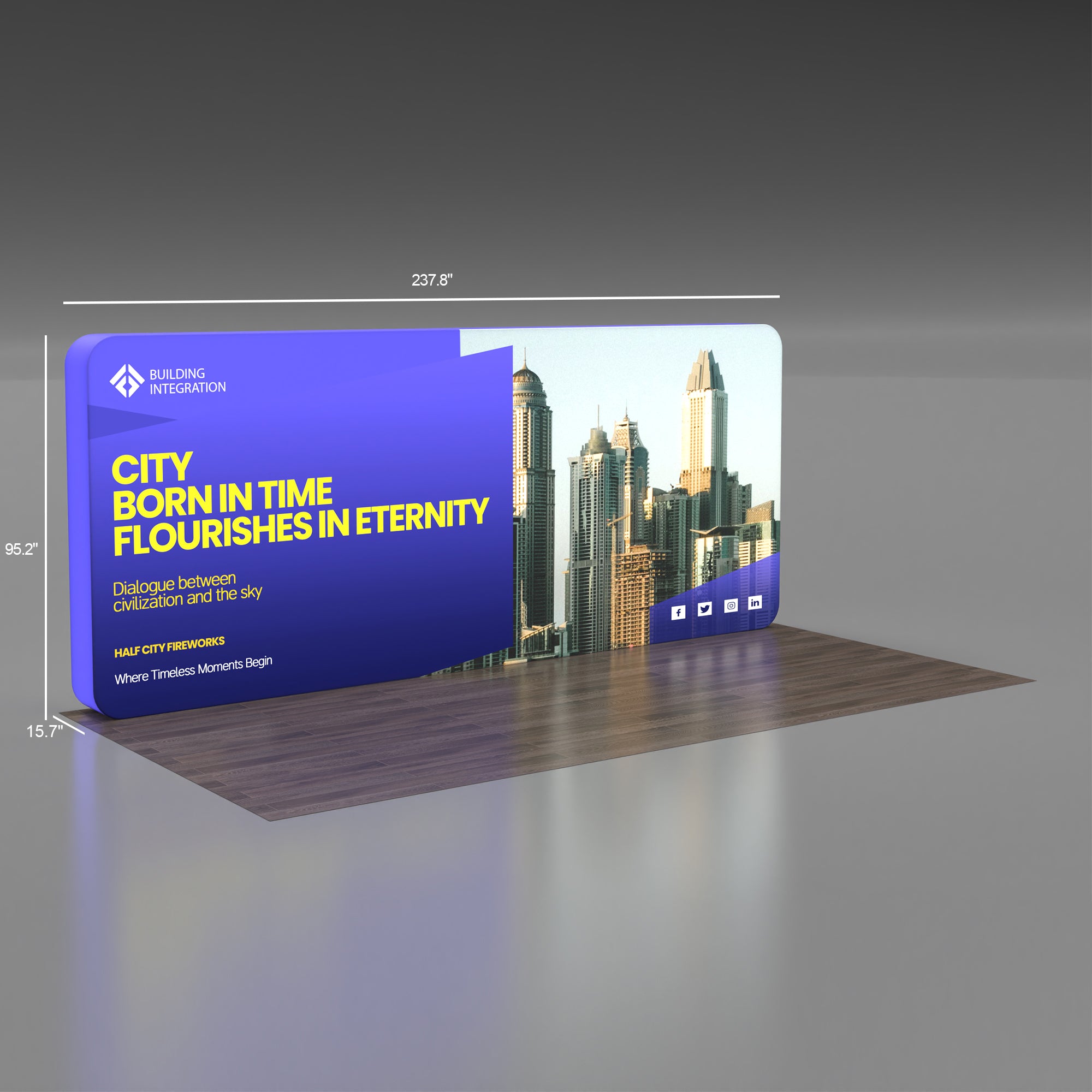 Custom 20ft Zip up Backlit Trade Show Display