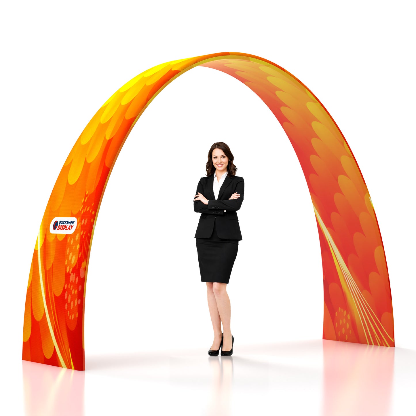 Custom Extra Wide Base Triangle Trade Show Arch Display - QuickShowDisplay