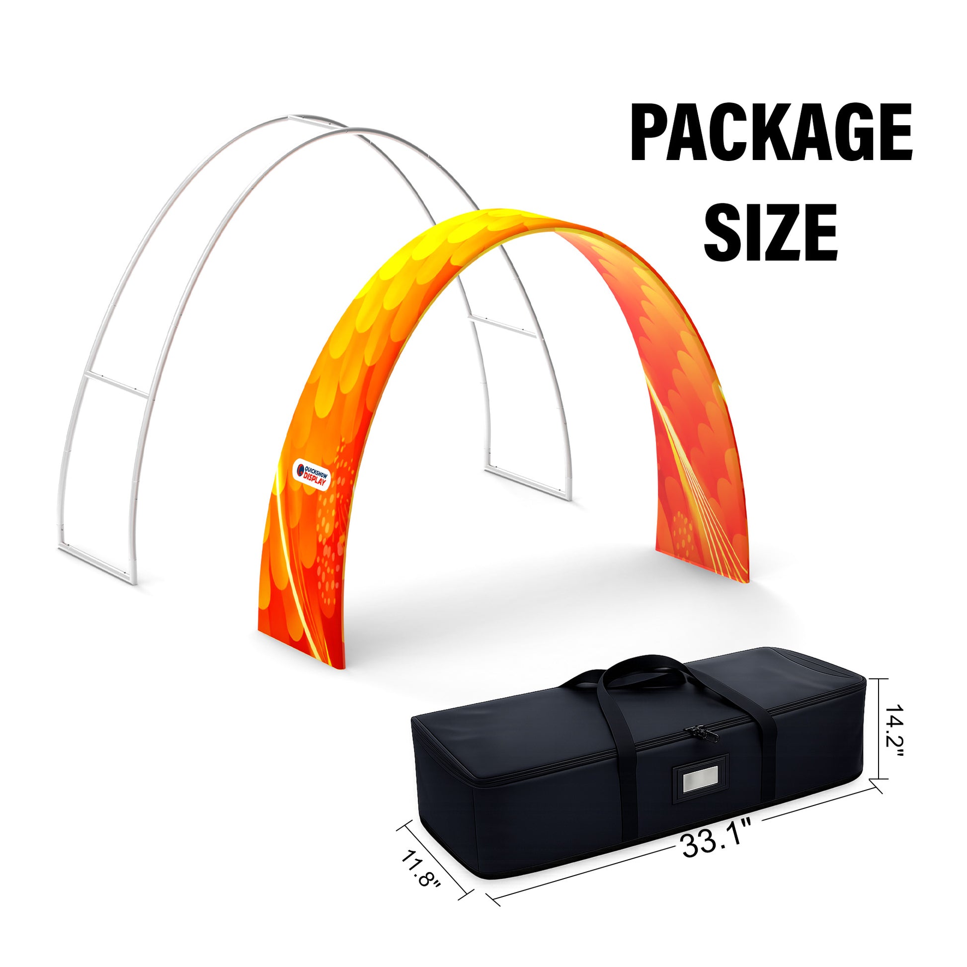 Custom Extra Wide Base Triangle Trade Show Arch Display - QuickShowDisplay