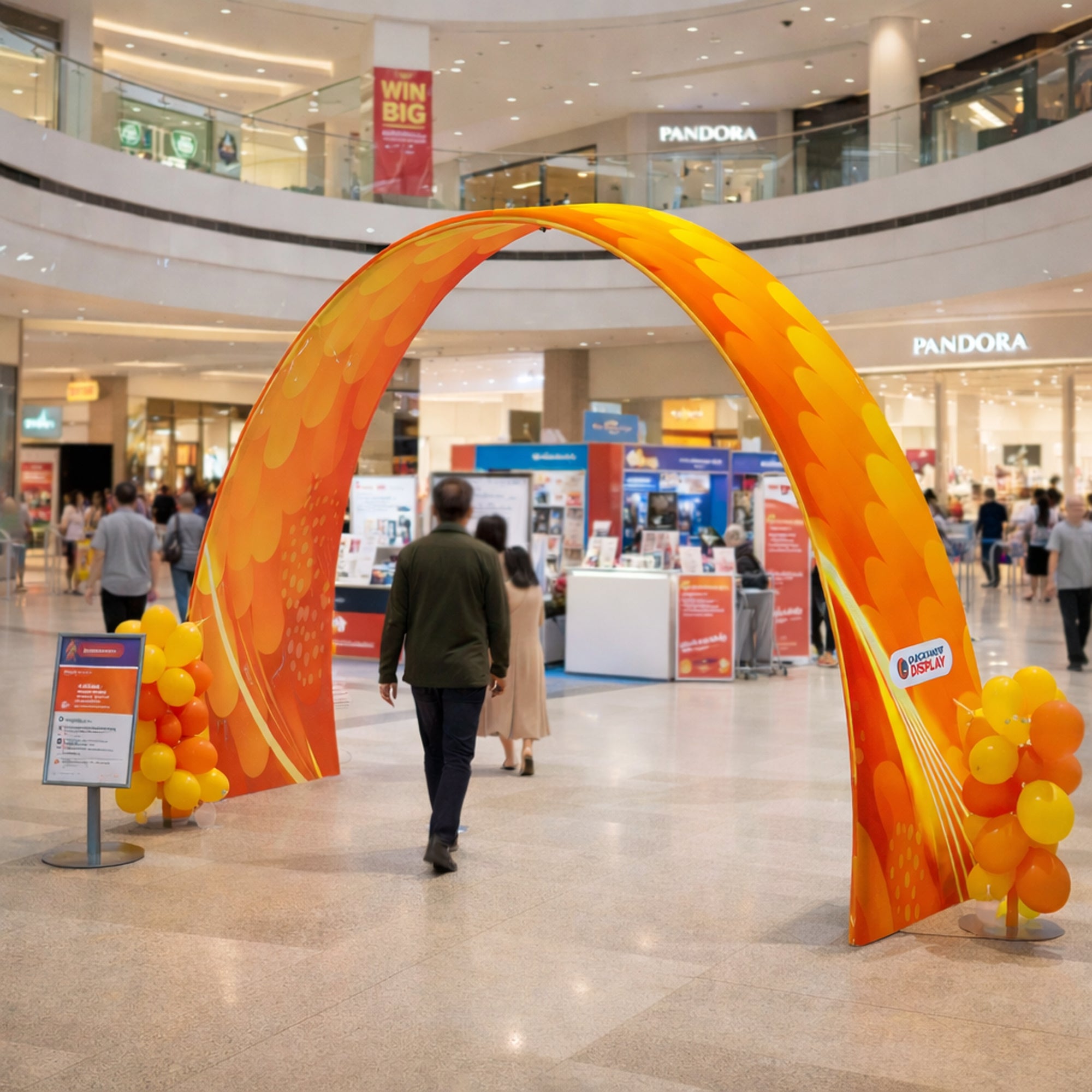 Custom Extra Wide Base Triangle Trade Show Arch Display - QuickShowDisplay