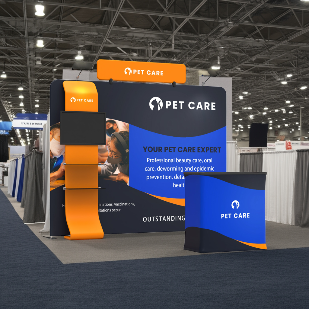 10x10 TenseFlex Media Flat Trade Show Booth - Waterfall