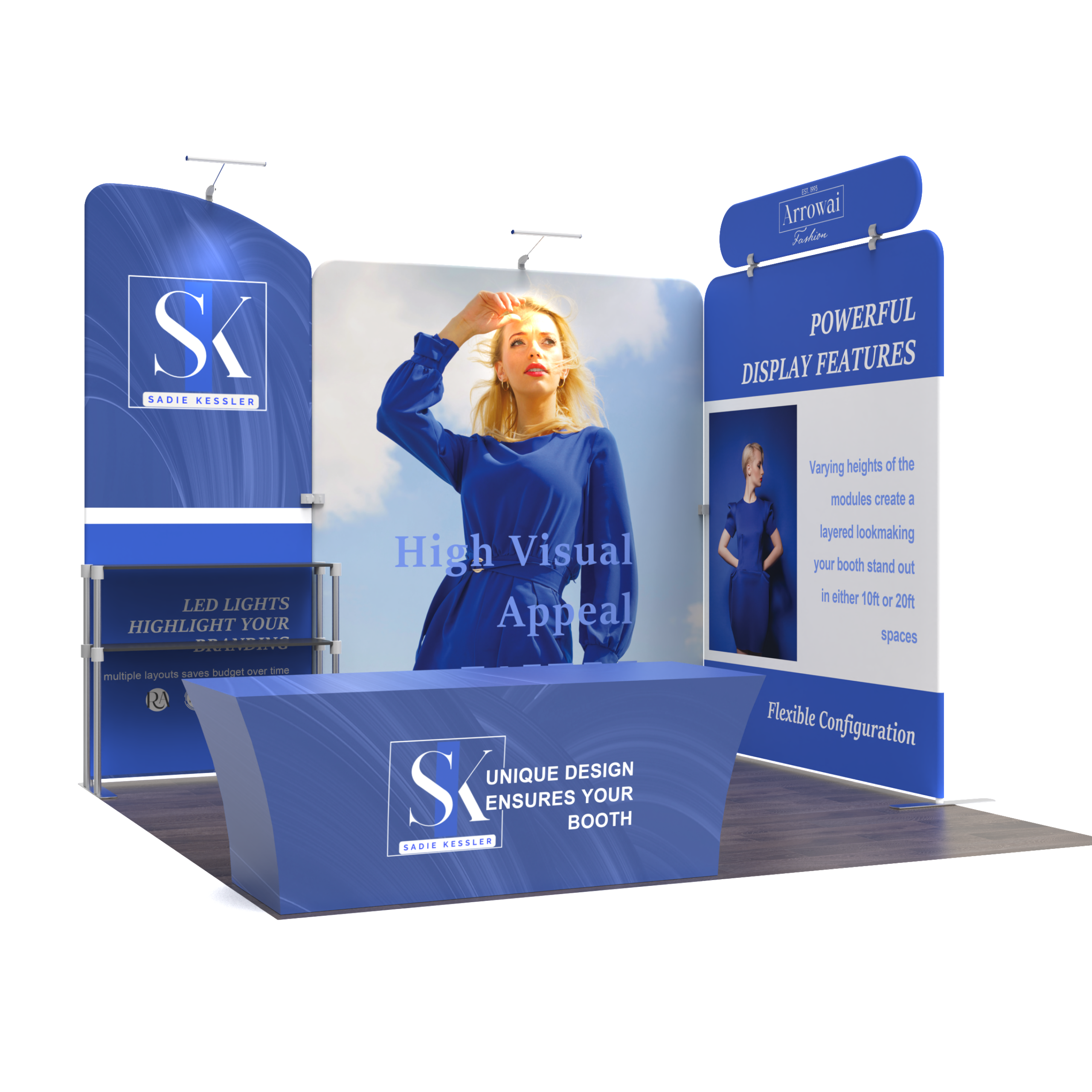 10x10 Corner Trade Show Booth 07 - QuickShowDisplay