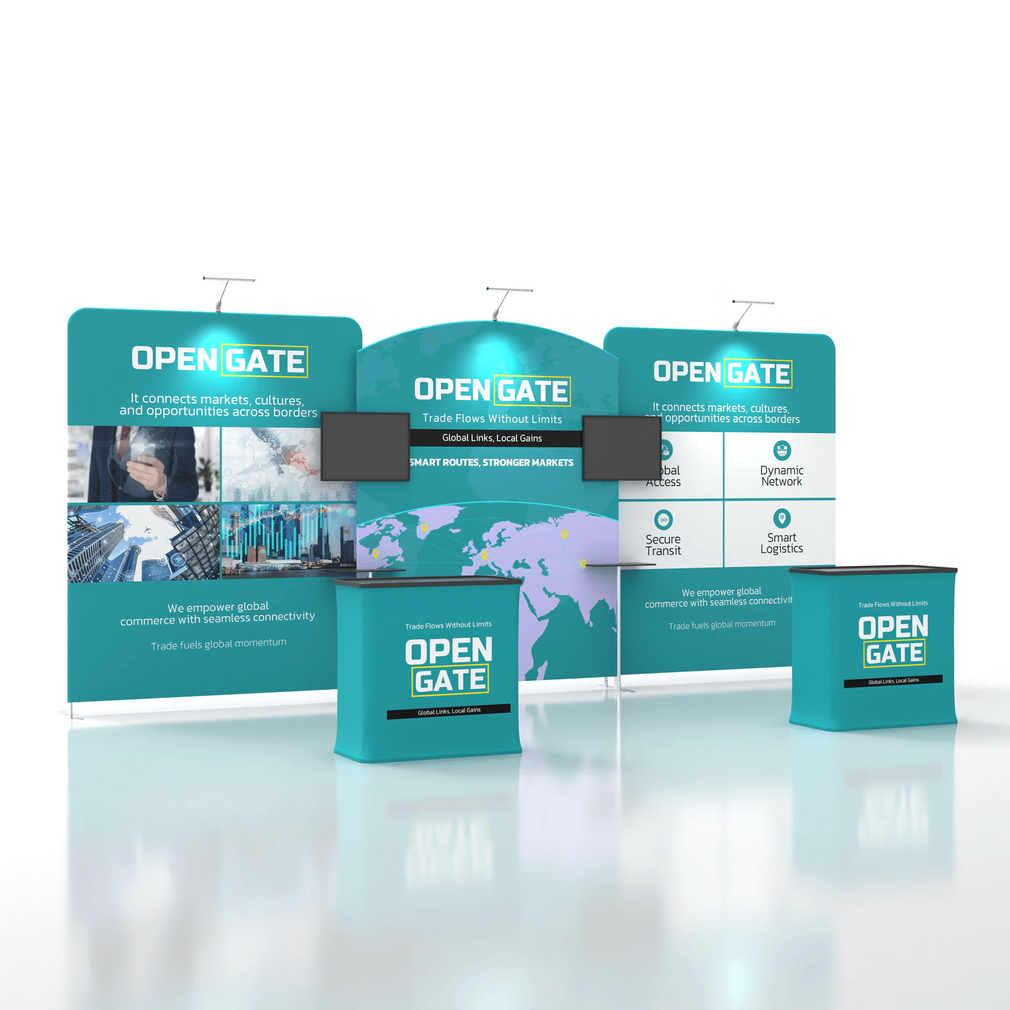 Modular 10x20 TenseFlex Media Trade Show Displays C