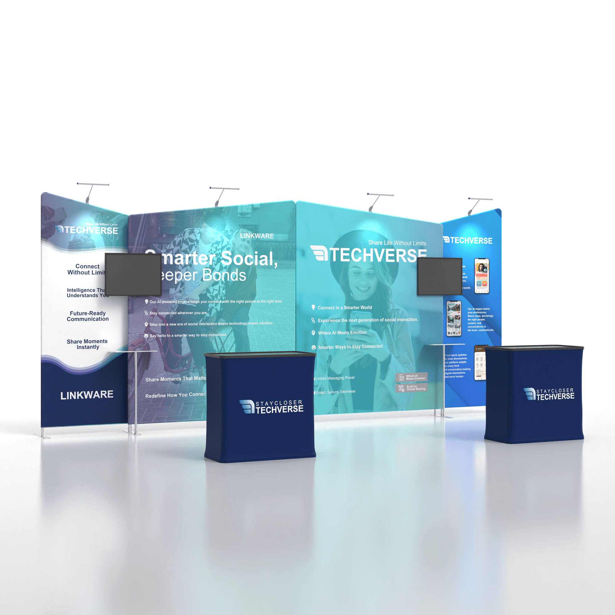 Modular 10x20 TenseFlex Media Trade Show Displays D