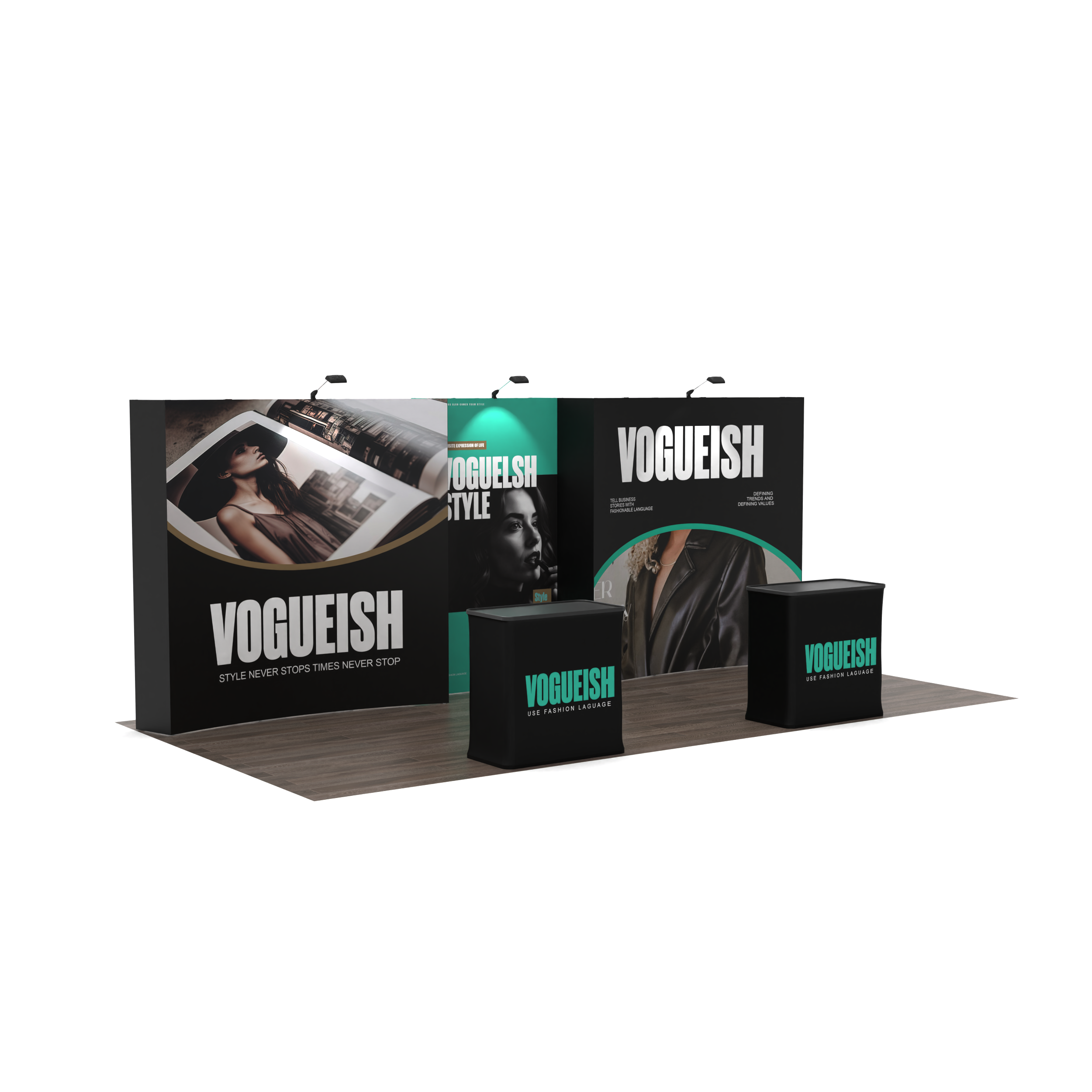 Modular 10x20 TensePop Trade Show Booth B - QuickShowDisplay