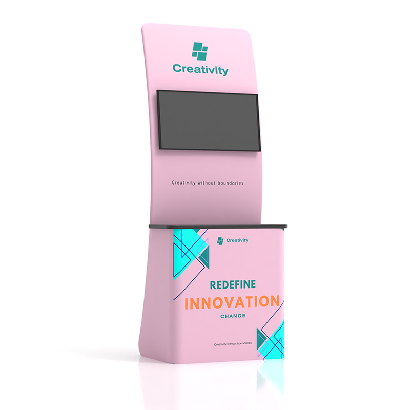 Monitor Banner Stand with Table - QuickShowDisplay