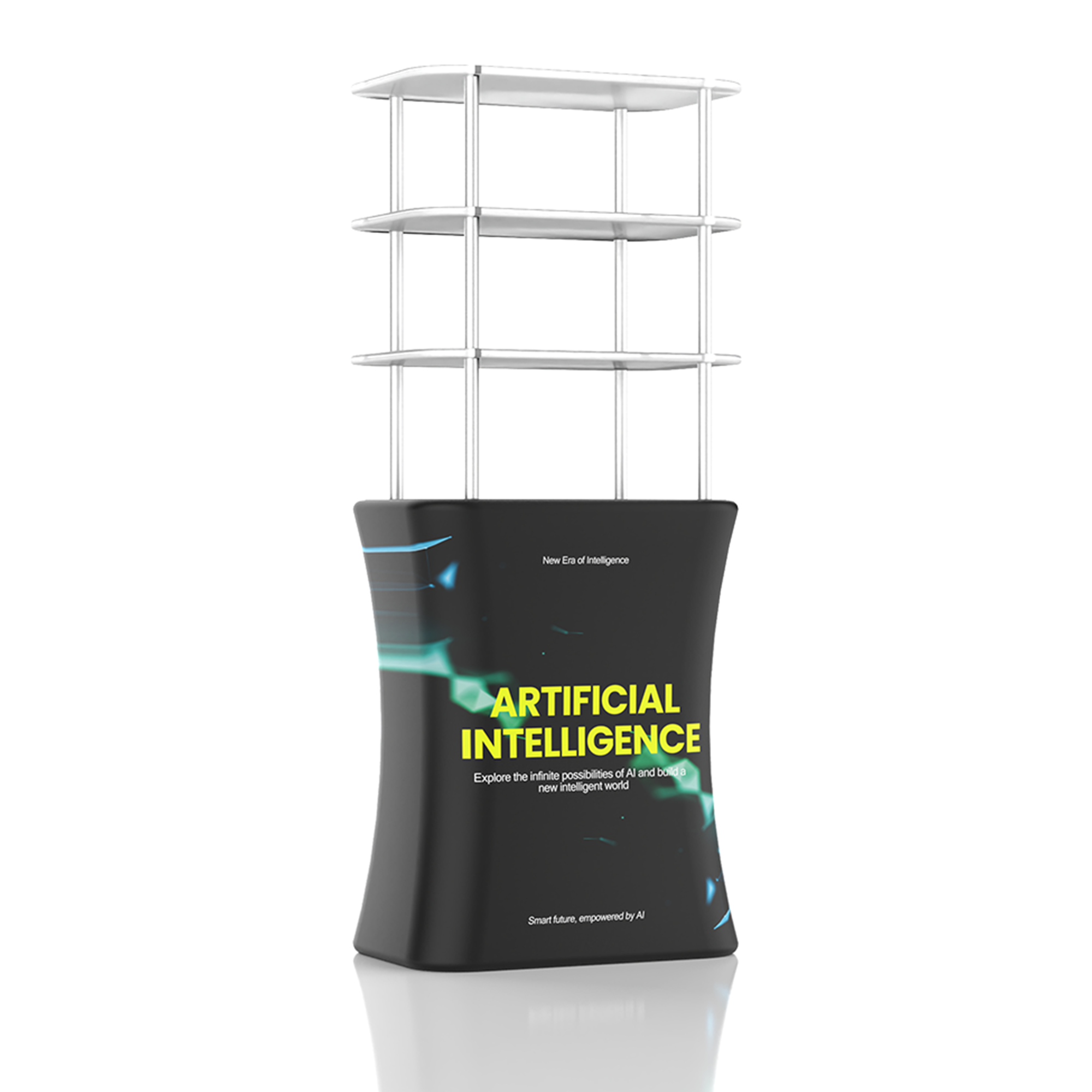 Rectangular Banner Stand with Shelving
