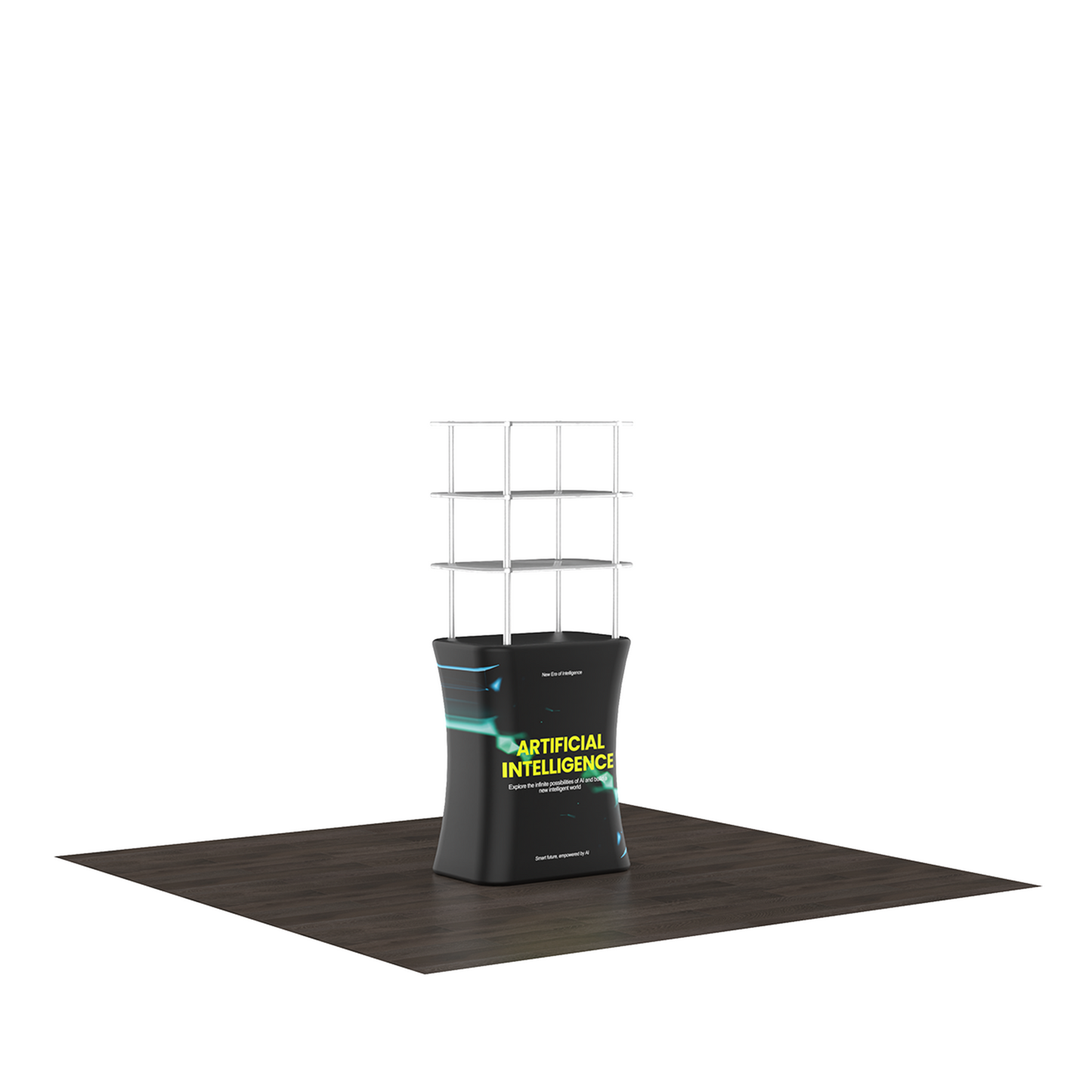 Rectangular Banner Stand with Shelving