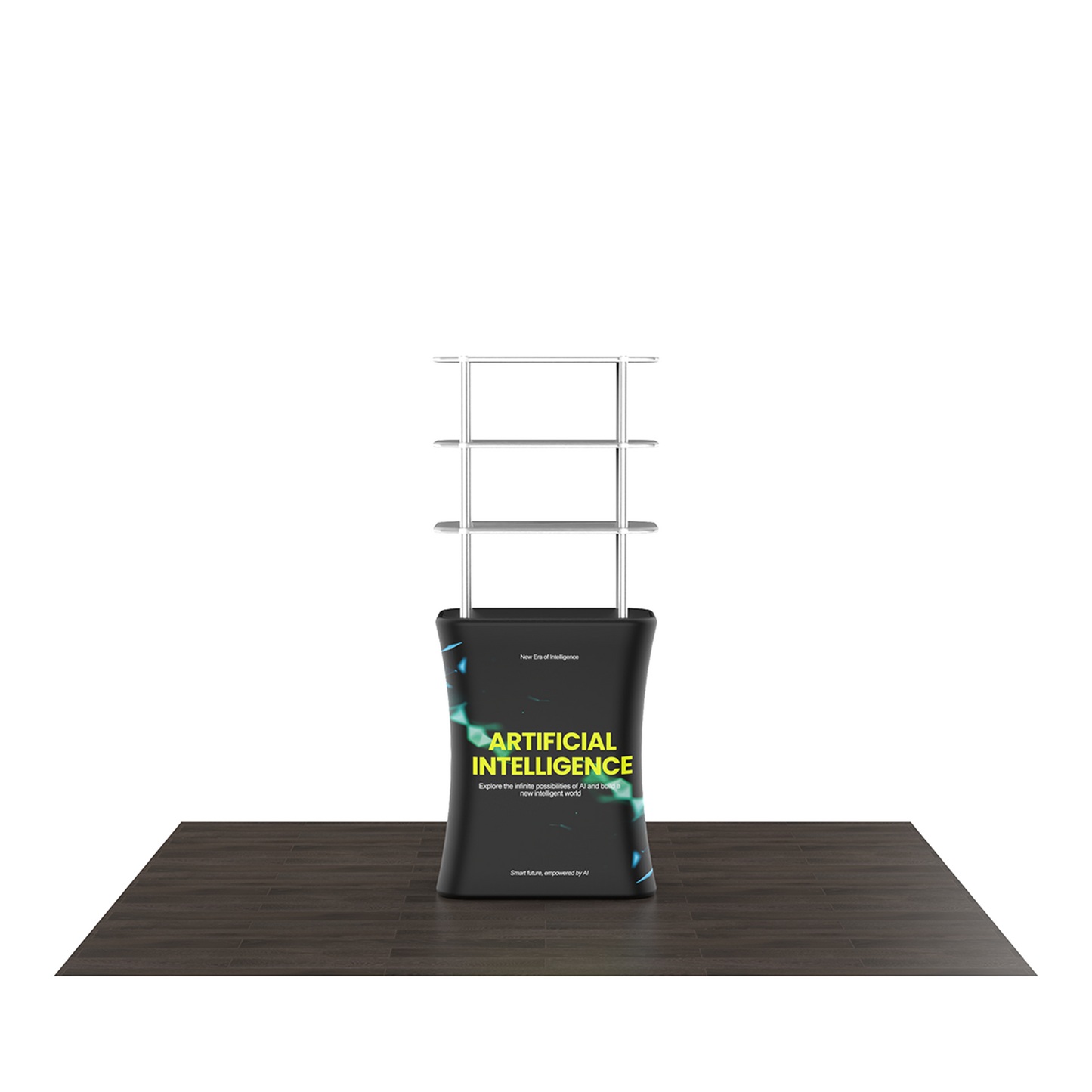 Rectangular Banner Stand with Shelving