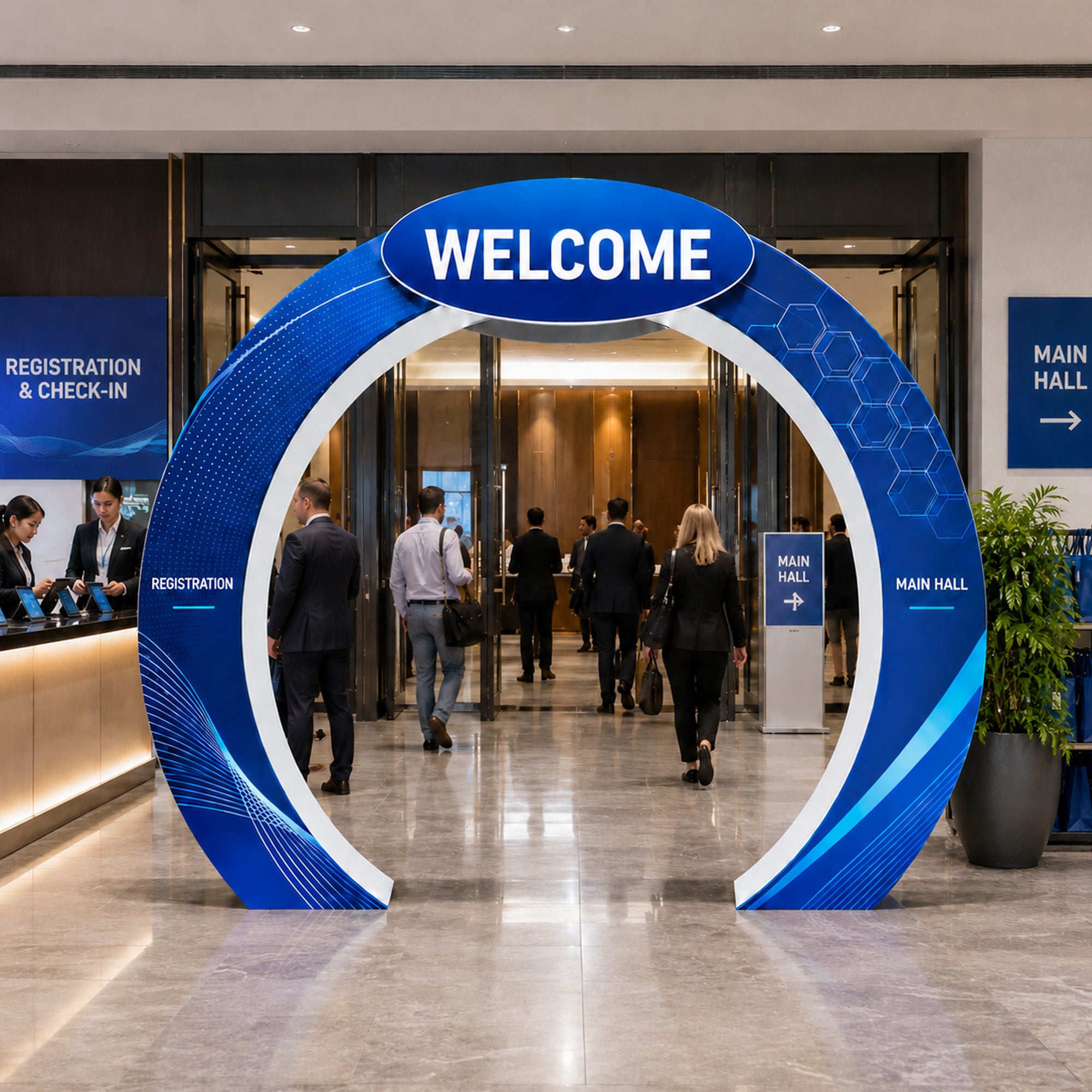 Stability Cube Trade Show Arch Display with Header