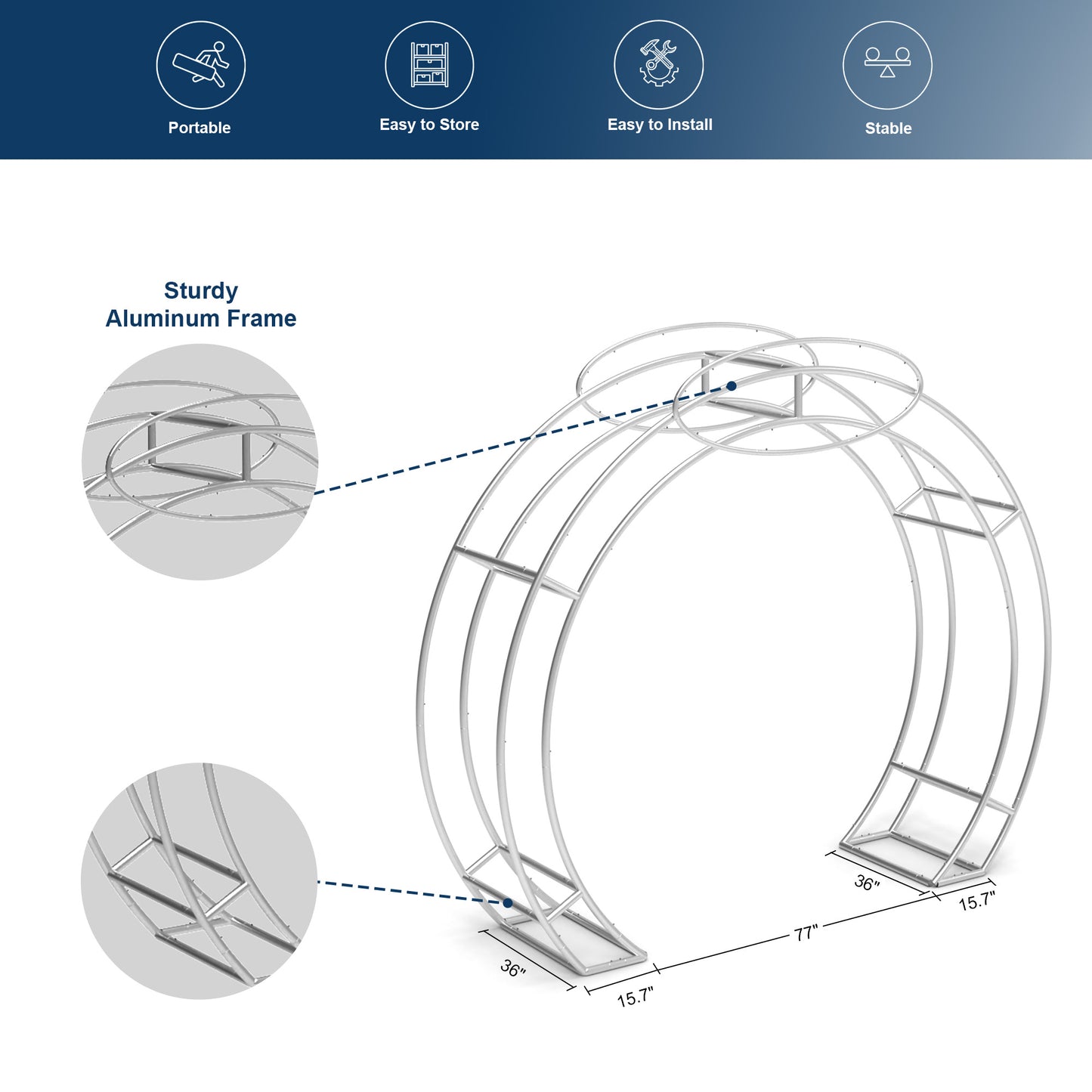 Stability Cube Trade Show Arch Display with Header - QuickShowDisplay