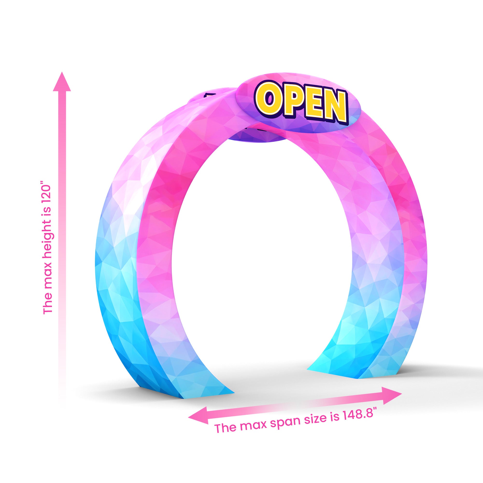 Stability Cube Trade Show Arch Display with Header - QuickShowDisplay