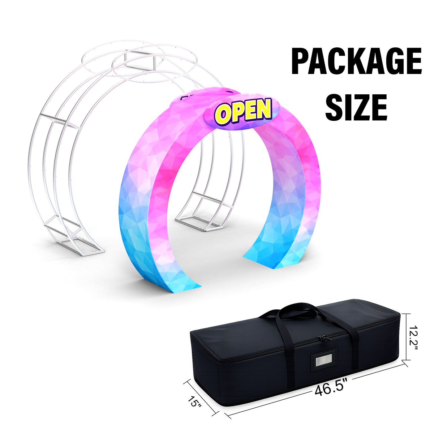 Stability Cube Trade Show Arch Display with Header - QuickShowDisplay