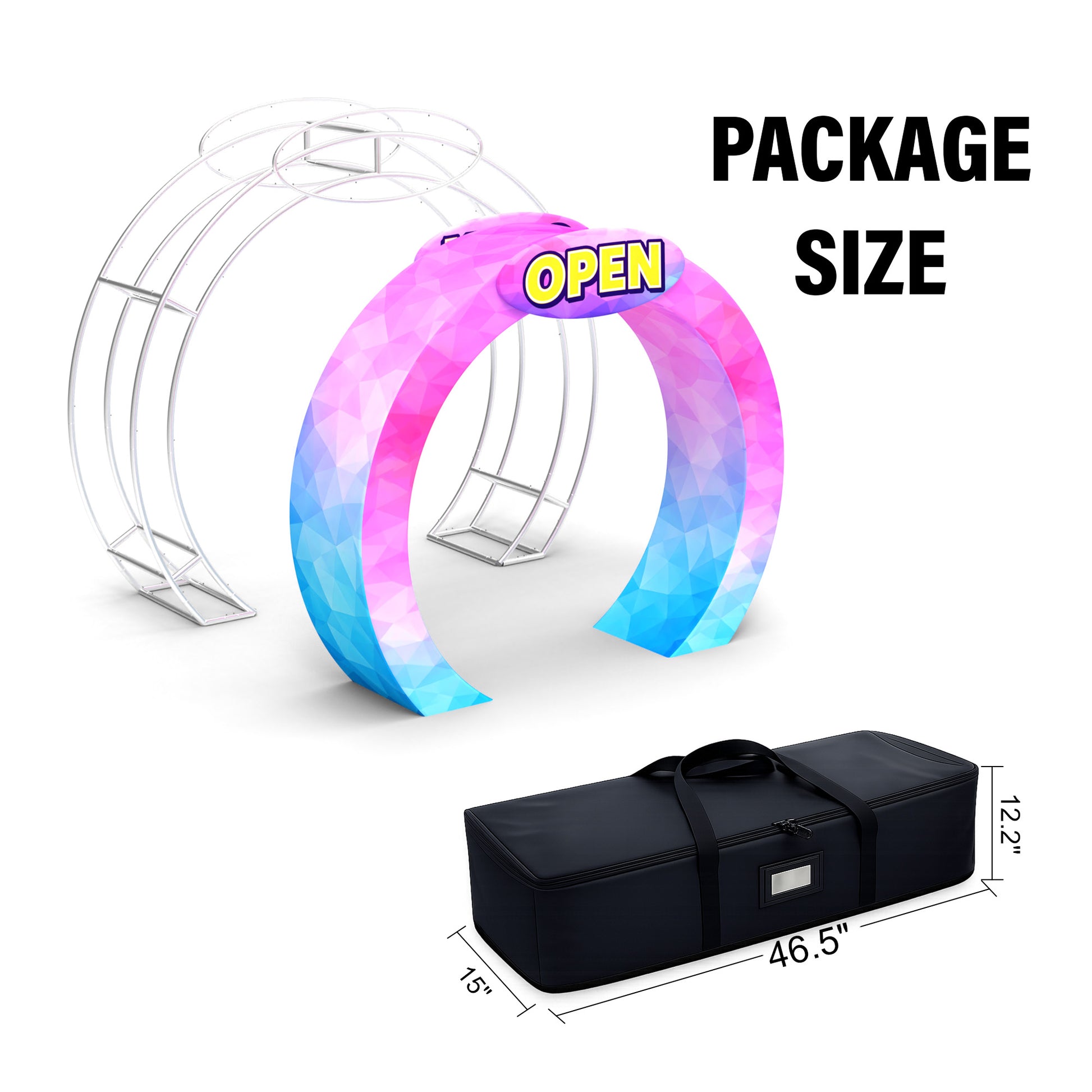 Stability Cube Trade Show Arch Display with Header - QuickShowDisplay