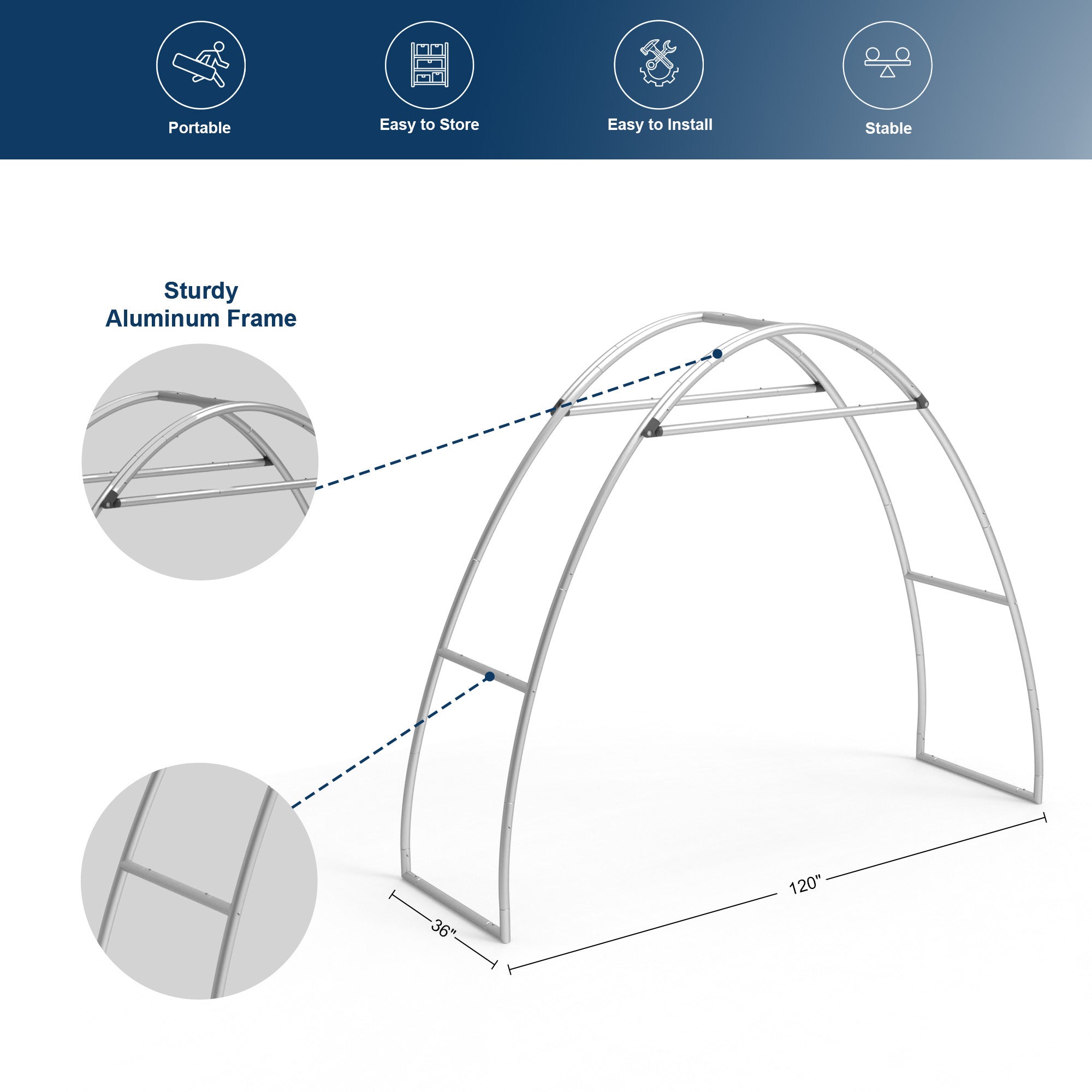 Wide-Base Trade Show Arch with Header - QuickShowDisplay