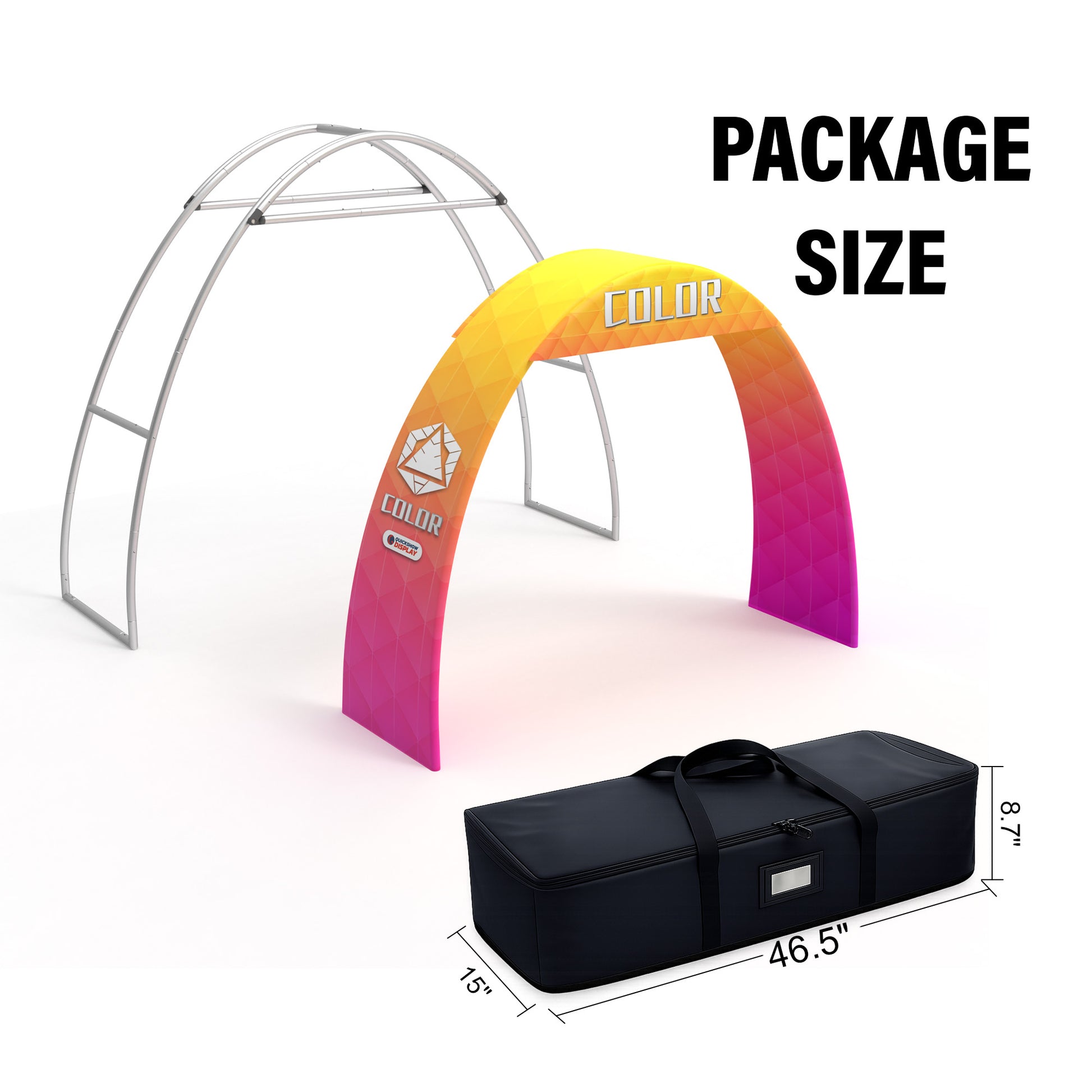 Wide-Base Trade Show Arch with Header - QuickShowDisplay