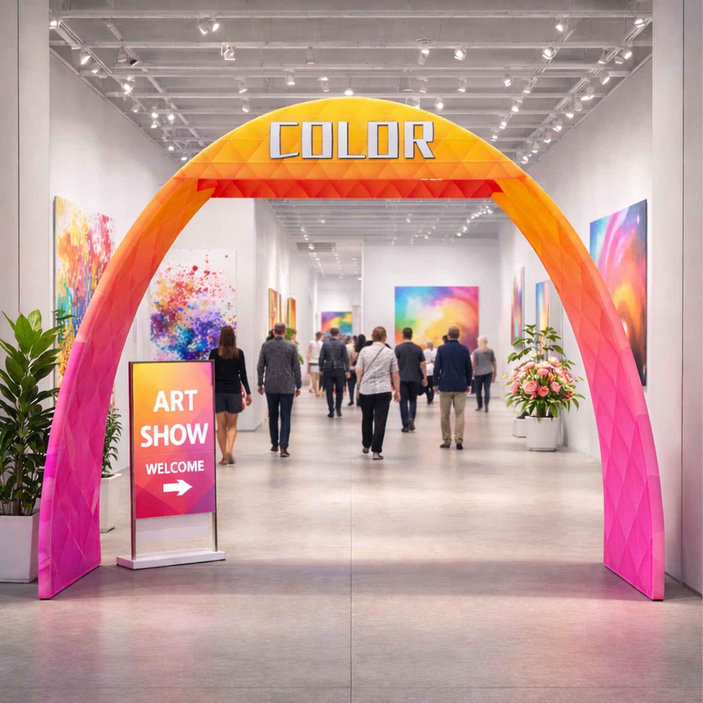 Wide-Base Trade Show Arch with Header - QuickShowDisplay