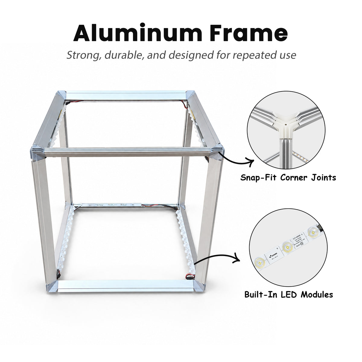 3-Piece SEG Backlit Stackable Cube Display Set - QuickShowDisplay