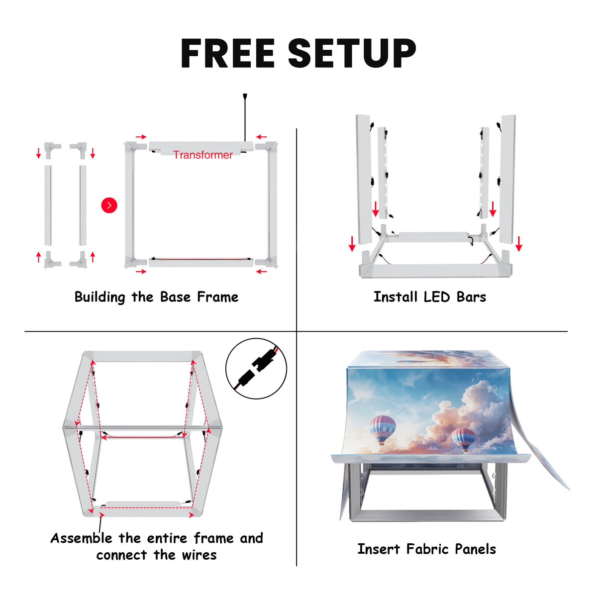3-Piece SEG Backlit Stackable Cube Display Set - QuickShowDisplay