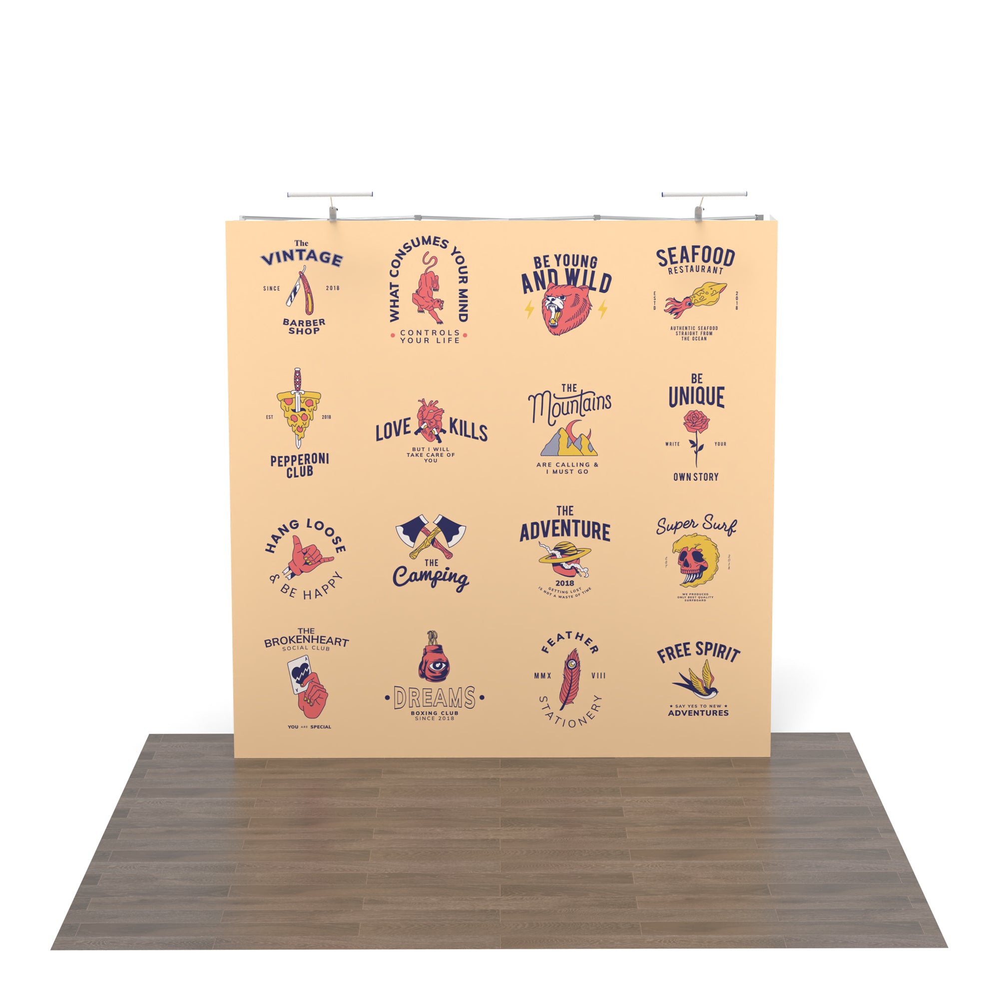 8ft Flat Pop up Display