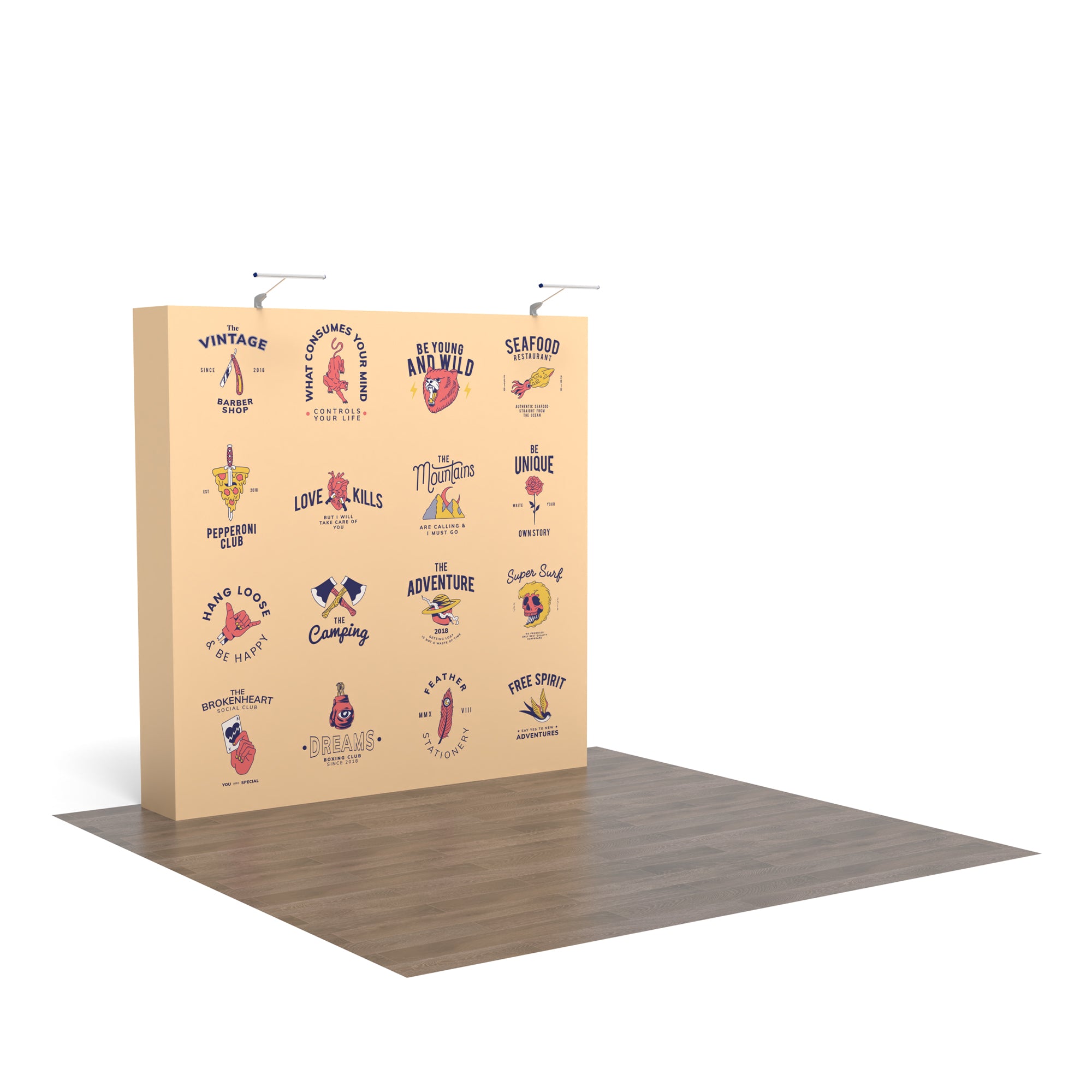 8ft Flat Pop up Display - QuickShowDisplay