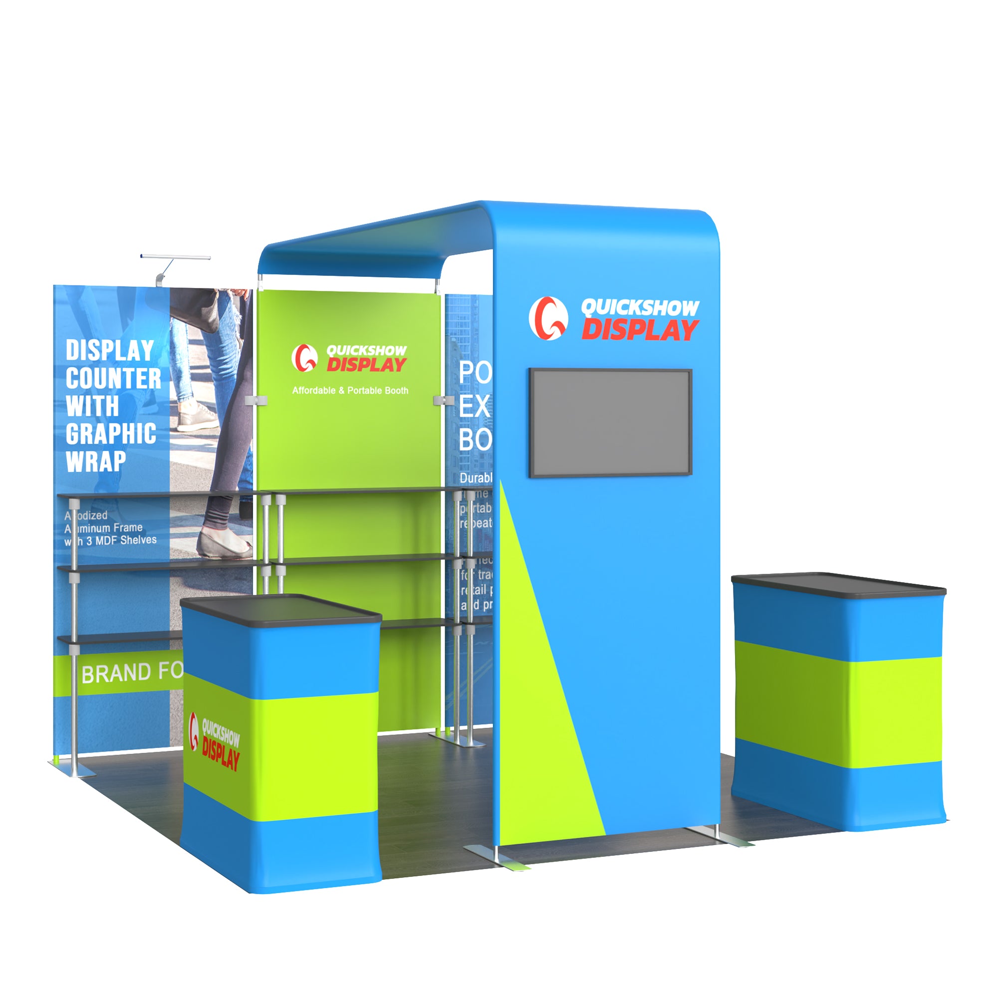 10x10 Inline Trade Show Booth 06 - QuickShowDisplay