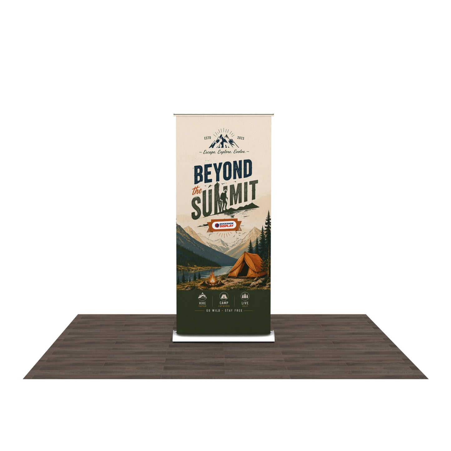 Premium Silver Roll Up Banner Stand - QuickShowDisplay