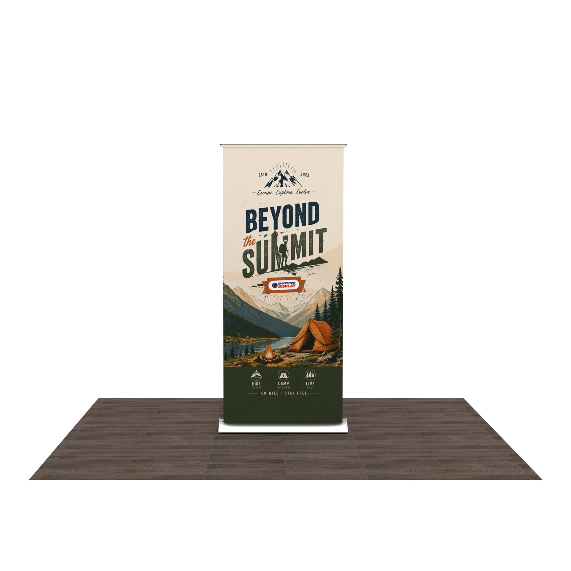 Premium Silver Roll Up Banner Stand - QuickShowDisplay