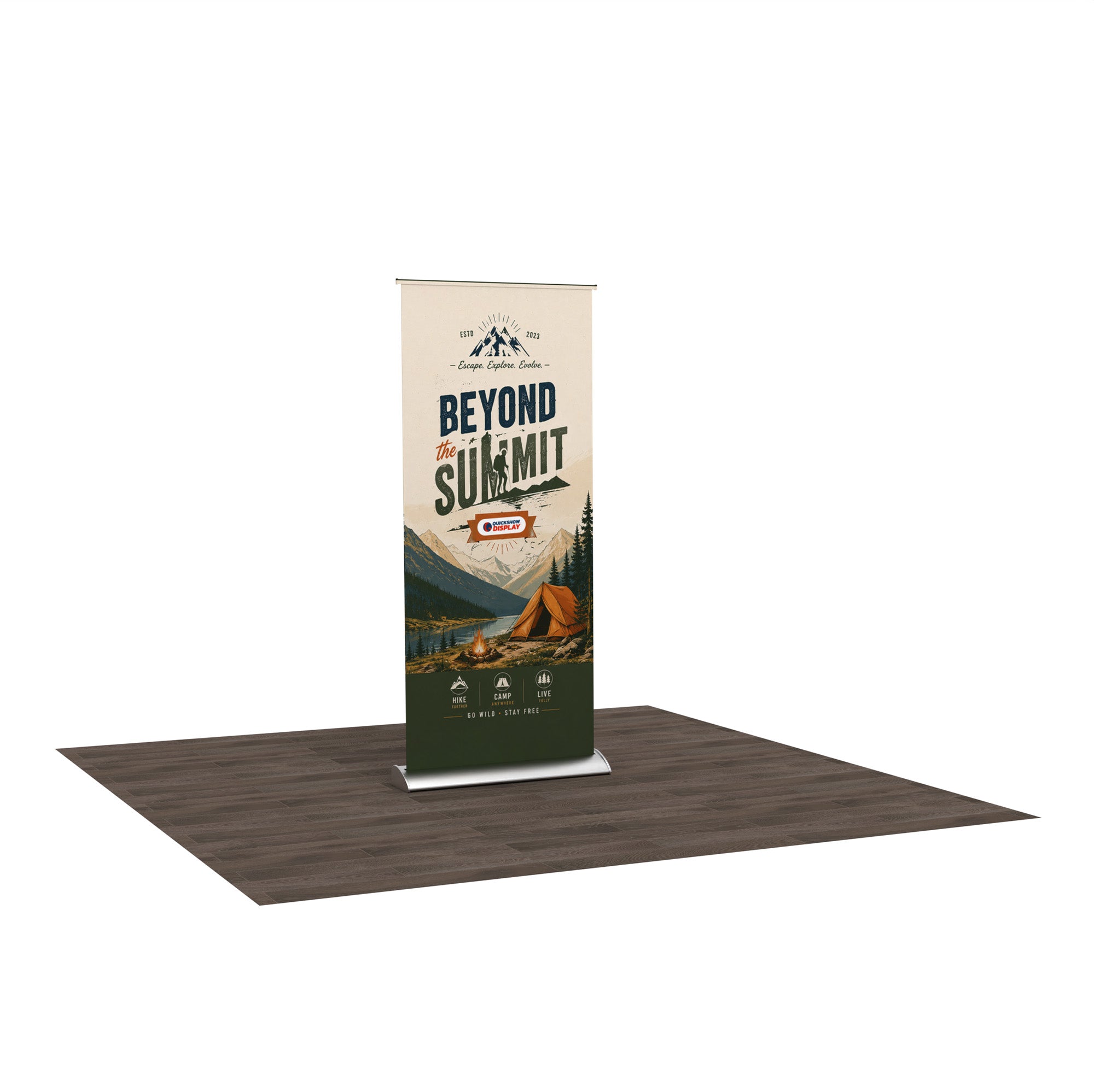 Premium Silver Roll Up Banner Stand - QuickShowDisplay