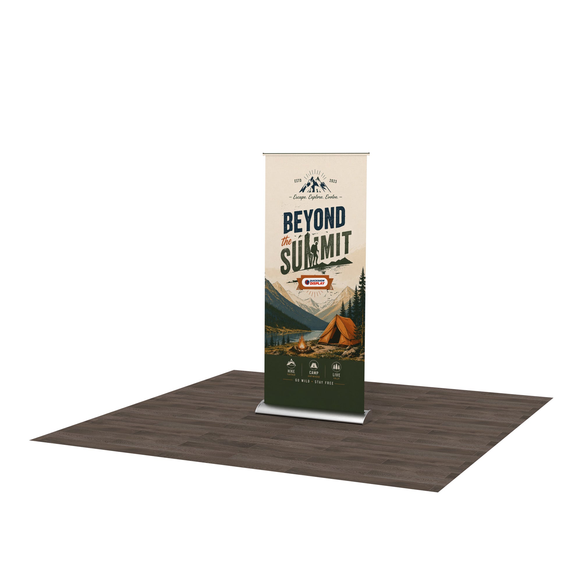 Premium Silver Roll Up Banner Stand - QuickShowDisplay