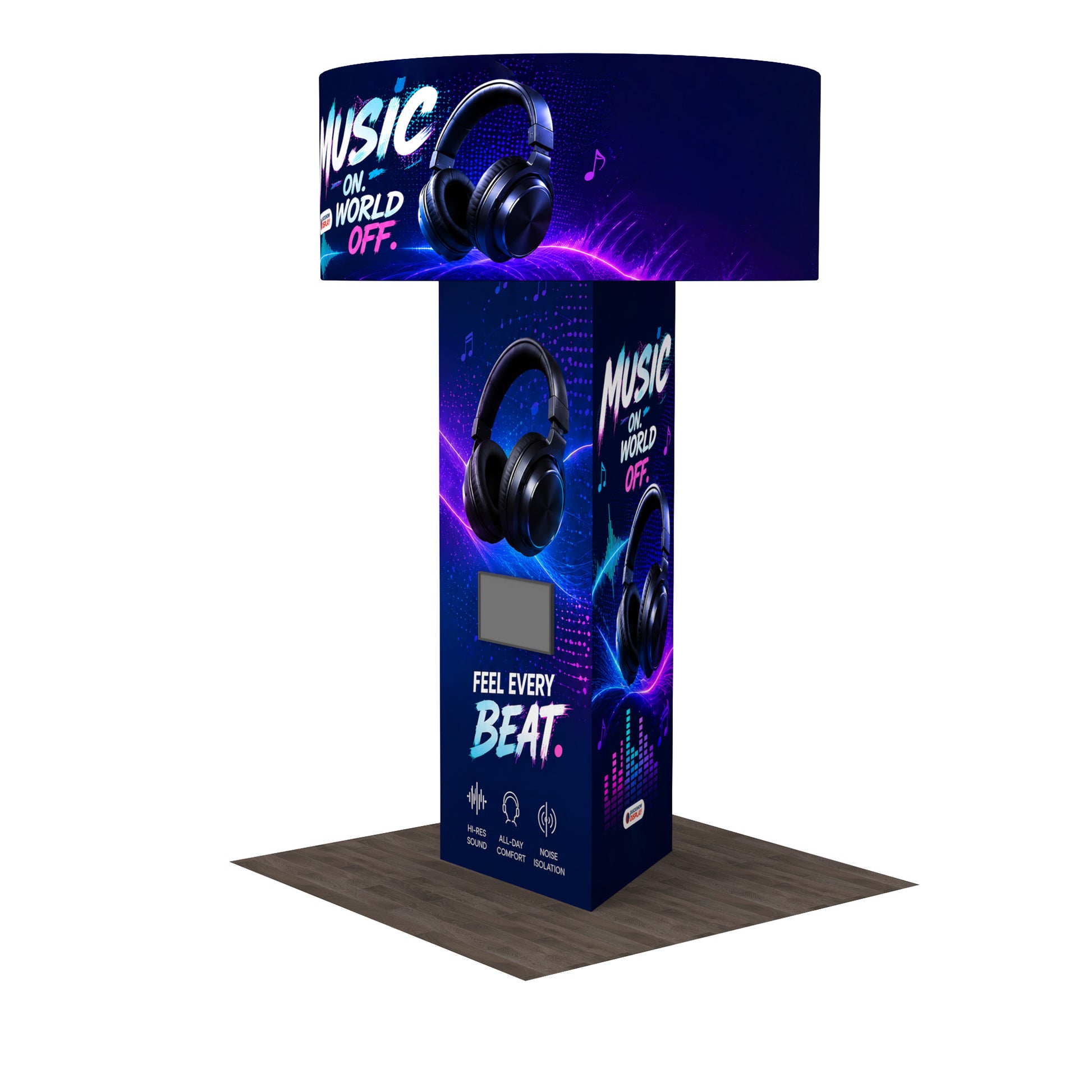 AxisRise™ Rotating Triangle Tower Display with Monitor - QuickShowDisplay