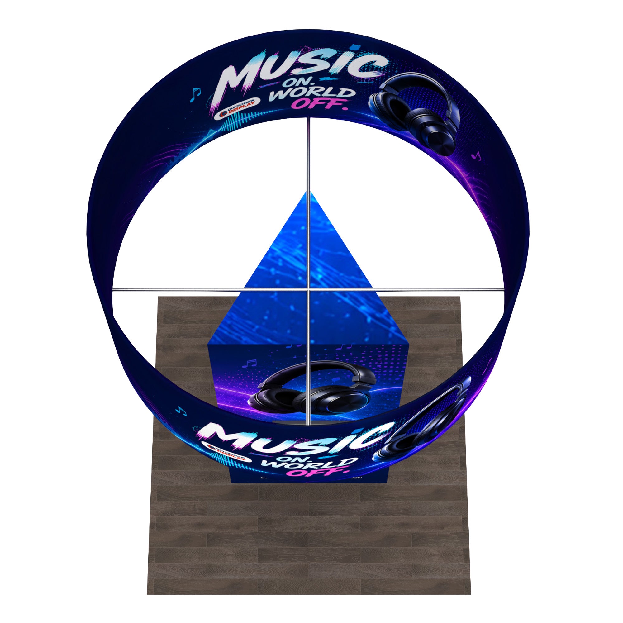 AxisRise™ Rotating Triangle Tower Display with Monitor - QuickShowDisplay
