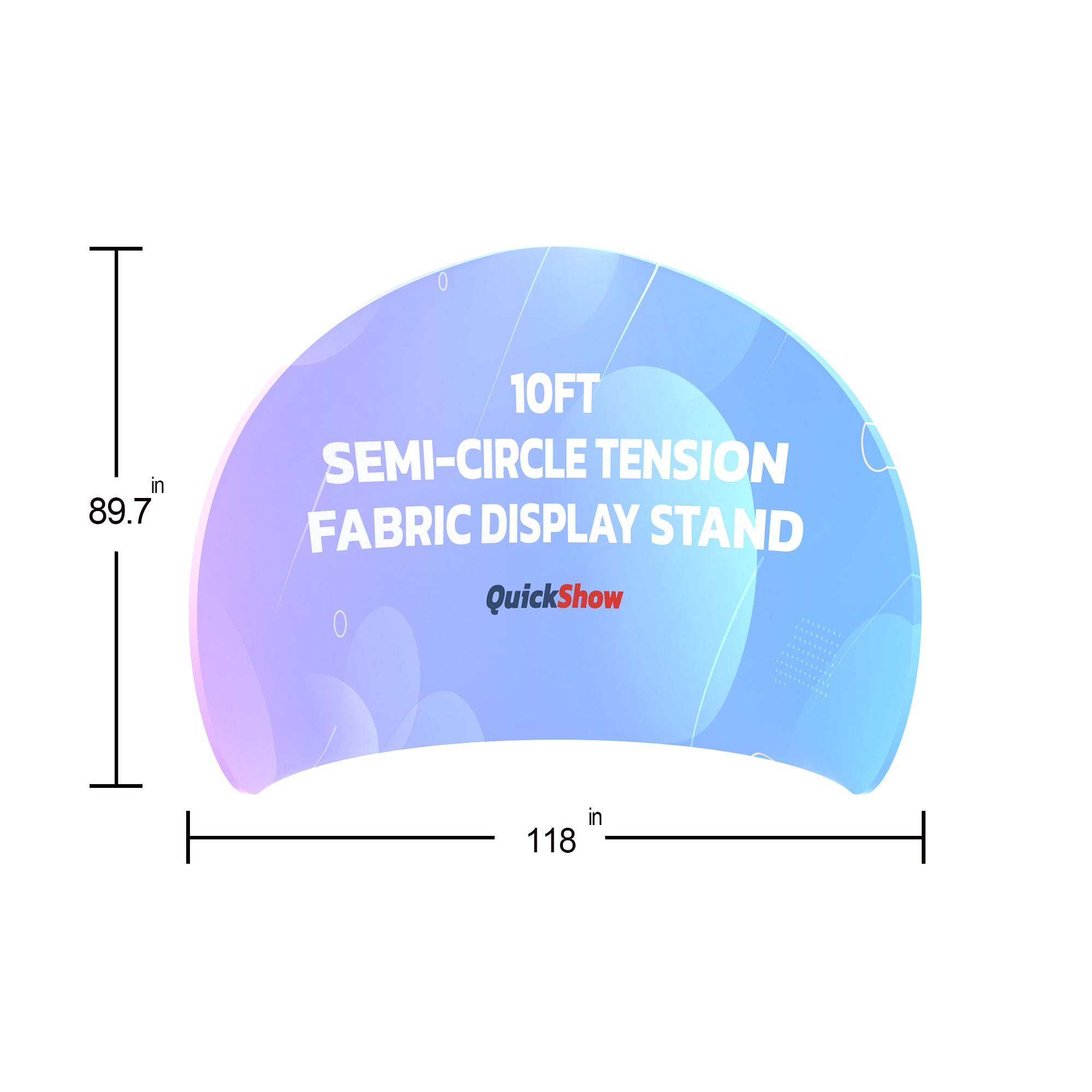 10ft Semi-Circle Tension Fabric Display Stand B