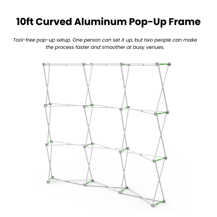 10x10 TensePop™ Curved Trade Show Booth Display