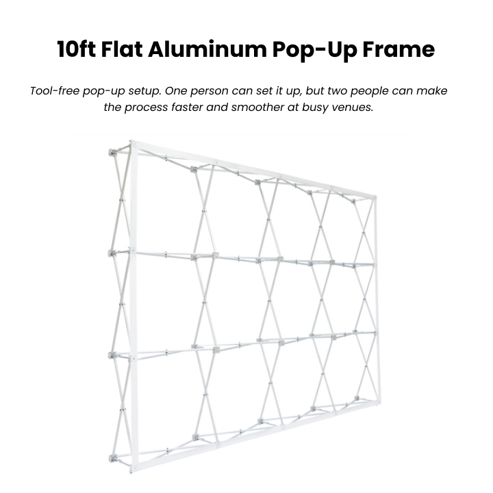 10x10 TensePop™ Straight Trade Show Booth Display - QuickShowDisplay