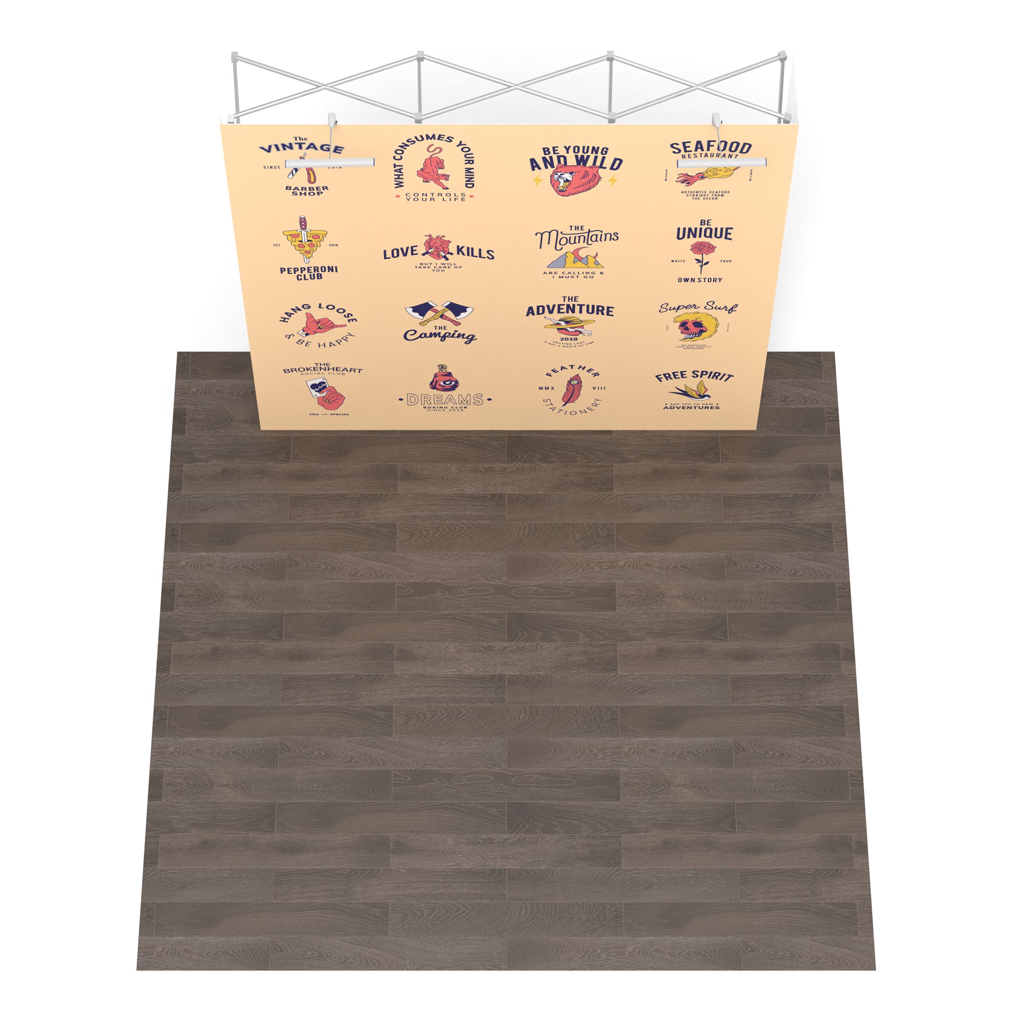 8ft Flat Pop up Display