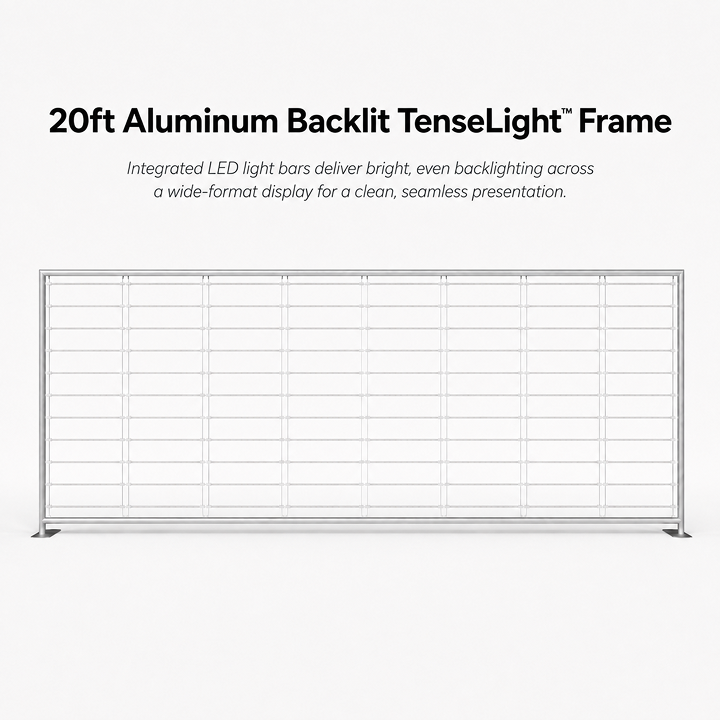 10x20 TenseLight™ Backlit Trade Show Booth Display - QuickShowDisplay